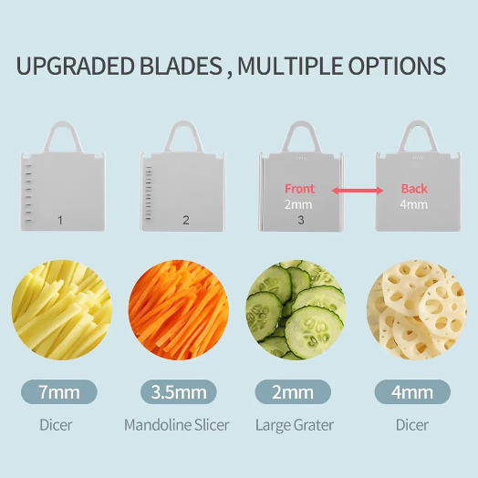 Ultimate 5-in-1 Multifunctional Vegetable Cutter Slicer Grater with Adjustable Safe Blades