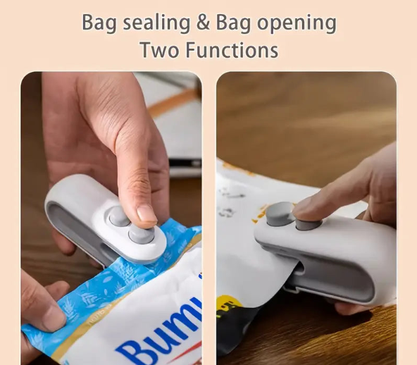 Mini Magnet Usb Rechargeable Bag Sealer With Cutter